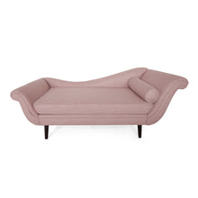 Load image into Gallery viewer, Auroral - Velvet Upholstered Chaise Lounge With Scrolled Arms And Tapered Legs - Blush