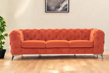 Load image into Gallery viewer, Chesterfield Sofa - Orange Silver