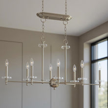 Load image into Gallery viewer, 20" Eight Light Dimmable Chandelier With Shades - Nickel