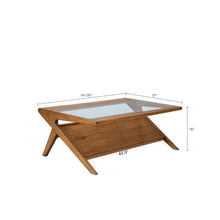 Load image into Gallery viewer, Coffee Table With Tempered Glass Top - Walnut