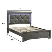Load image into Gallery viewer, Tufted Headboard Bed With LED Lighting