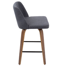 Load image into Gallery viewer, Toriano - Mid Century Modern Fixed Height Counter Stool & Square Footrest (Set of 2)