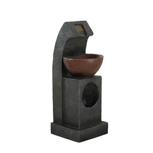 Load image into Gallery viewer, Sculptural Water Fountain With Bowl Basin, With Light And Pump, For Indoor And Outdoor - Brown / Black