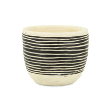 Load image into Gallery viewer, Striped Round Pot Planter - Black / White
