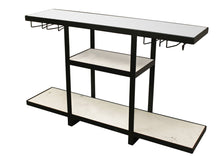 Load image into Gallery viewer, Glass Floor Shelf Console Table With Shelves - White And Black