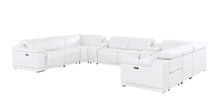 Load image into Gallery viewer, Leather Modular U Shaped Ten Piece Corner Sectional With Console - White