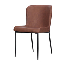 Load image into Gallery viewer, Slipcovered Upholstered Faux Leather Dining Side Chairs (Set of 2) - Brown