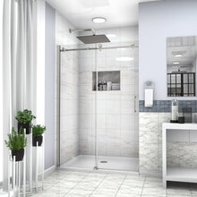 Load image into Gallery viewer, Single Sliding Bypass Shower Door Enclosure With Tempered Glass