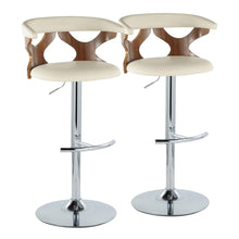 Load image into Gallery viewer, Gardenia - Mid Century Modern Adjustable Barstool With Swivel With Rounded T Footrest (Set of 2)