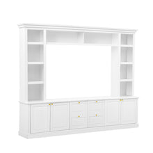 Load image into Gallery viewer, TV Stand With Bookcase, Storage Cabinet With 3 Adjustable Shelves, Living Room Entertainment Center - White
