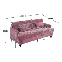 Load image into Gallery viewer, Mid Century Modern Chenille Fabric Loveseat Sofa, 2 Seat Upholstered Couch