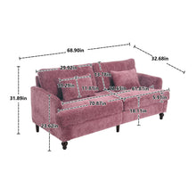 Load image into Gallery viewer, Mid Century Modern Fabric Loveseat Sofa, 2 Seat Upholstered Couch