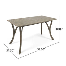 Load image into Gallery viewer, Transitional Acacia Wood Dining Table With Slat Panel Top - Gray