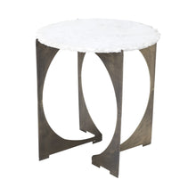 Load image into Gallery viewer, Marble Round End Table - Brown And White