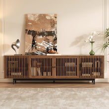 Load image into Gallery viewer, TV Stand For TVs, Entertainment Center With Closed Storage & Cable Management, Soft Closing Hinges - Walnut