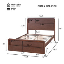 Load image into Gallery viewer, Bed Frame With Dual Open Storage Headboard And Footboard