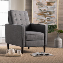 Load image into Gallery viewer, Mid-Century Modern Recliner With Button Tufted Waffle Stitch
