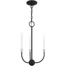 Load image into Gallery viewer, 19" Three Light Metal Dimmable Chandelier With Shades - Black