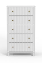 Load image into Gallery viewer, Solid Wood 5 Drawer Chest - White