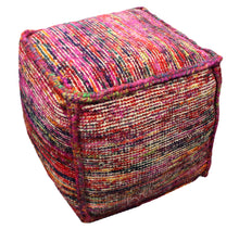 Load image into Gallery viewer, Wool Cube Pouf Ottoman - Pink