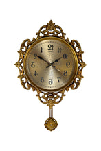 Load image into Gallery viewer, Silent Pendulum Ornate Round Wall Clock (626564) - Gold / Black