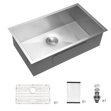 Load image into Gallery viewer, 32" Undermount Kitchen Sink With, Single Bowl - Brushed Nickel