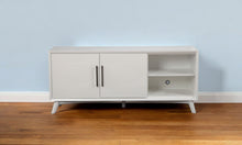 Load image into Gallery viewer, Mahogany Solids & Veneer Open Shelving TV Stand - White
