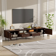 Load image into Gallery viewer, TV Stand For TVs Up To 85" With Closed Storage, Soft Closing Hinges, Living Room Entertainment Center - Walnut