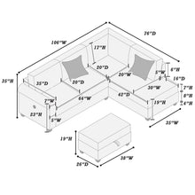 Load image into Gallery viewer, Contemporary Sectional Set With Right Arm Chaise, Left Arm Sofa With USB Port, Storage Ottoman