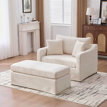 Load image into Gallery viewer, Accent Chair With Ottoman, Includes 2 Bolster Pillows