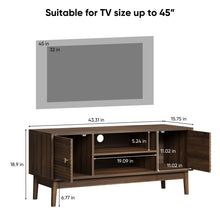 Load image into Gallery viewer, TV Stand, Entertainment Center With Storage, Media Console Table For Living Room - Walnut