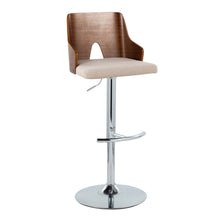 Load image into Gallery viewer, Ariana - Mid Century Modern Adjustable Barstool Stool With Swivel With Rounded T Footrest (Set of 2)