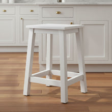 Load image into Gallery viewer, Solid Wood Backless Bar Chair - White