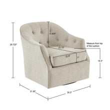 Load image into Gallery viewer, Calvin - Swivel Chair With 360 Degree Rotation - Beige
