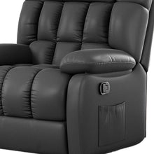 Load image into Gallery viewer, Faux Leather Manual Recliner (718690) - Black