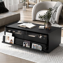 Load image into Gallery viewer, Modern Rectangle Coffee Table With 4 Drawers And 2 Display Shelves