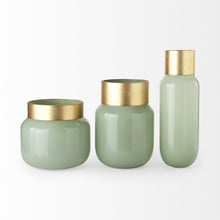 Load image into Gallery viewer, Abstract Cylinder Table Vase (397588) - Green