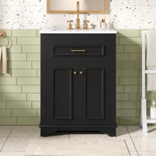 Load image into Gallery viewer, Bathroom Vanity With Integrated Sink, 2 Door Cabinet With Tip Out Drawer, Rectangular Design