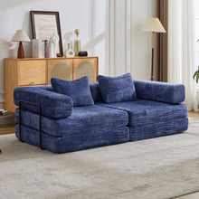 Load image into Gallery viewer, Convertible Floor Sofa Bed With Pillow Back Support Armrest
