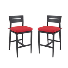 Load image into Gallery viewer, Modern Outdoor Bar Stools With Backrest And Footrest (Set of 2)