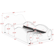 Load image into Gallery viewer, Cute Cloud Shape Bed With Guardrails Cartoon Design, Storage Pocket