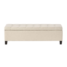 Load image into Gallery viewer, Storage Ottoman With Tufted Top And Pillow Soft Cushioning - Beige