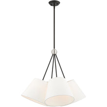Load image into Gallery viewer, 26" Four Light Dimmable Chandelier With Shades - Black