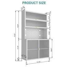 Load image into Gallery viewer, Tall Kitchen Pantry Cabinet With Flip Doors And Pegboard, Anti Tip Steel Storage Hutch