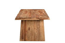 Load image into Gallery viewer, 74" Wood Double Pedestal Base Live Edge Dining Table - Brown