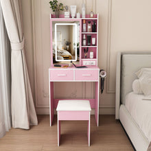 Load image into Gallery viewer, Small Makeup Vanity Desk With Adjustable LED Lights