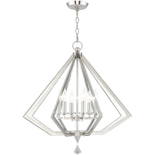 Load image into Gallery viewer, 26'' Six-Light Dimmable Chandelier With Shades - Nickel