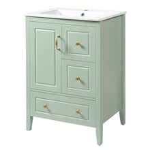Load image into Gallery viewer, Retro Bathroom Vanity With Sink, Soft Closing Cabinet & Drawers