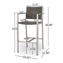 Load image into Gallery viewer, Outdoor Rust Proof Aluminum Barstools (Set of 2)