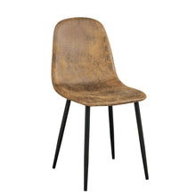 Load image into Gallery viewer, Suede Metal Dining Side Chairs (Set of 4) - Brown / Black